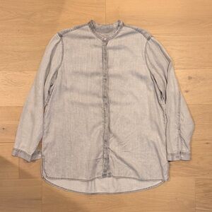 GAP Light Grey Collarless Button Shirt